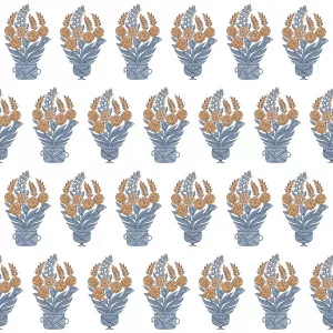 Celorio Wp Azul/Teja by Gaston Y Daniela Wallcovering