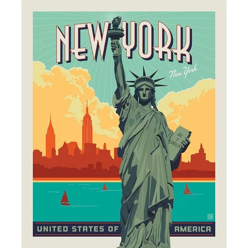 Destinations - per PANEL - by Anderson Design Group for Riley Blake - 36" Lady Liberty Panel - P10025-LIBERTY