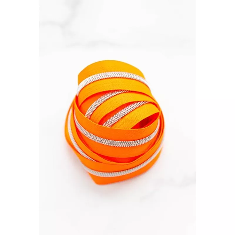 Zipper Tape Size #5 in Tangerine Twist by Knot and Thread 3 Yards